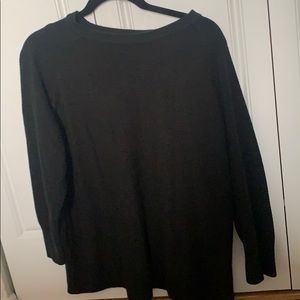 Ribbed 3/4 Sleeve Black Sweater
